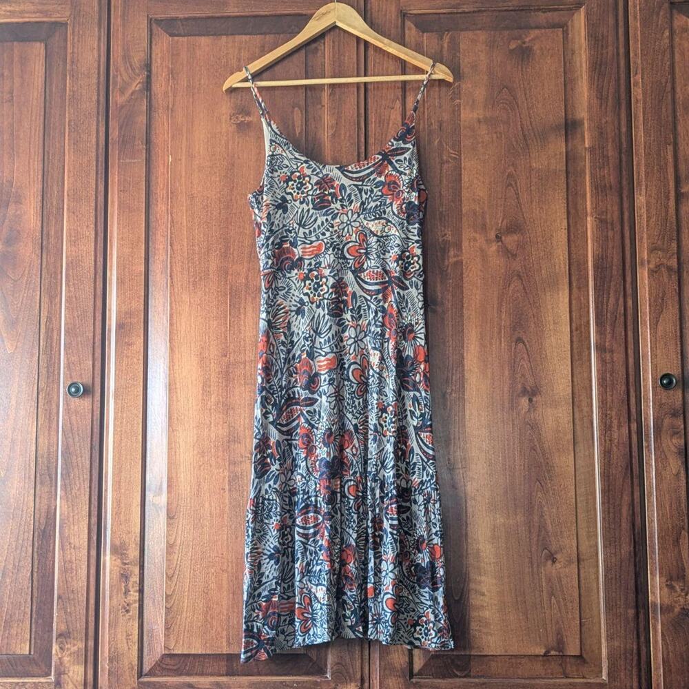 Loft floral strappy midi dress